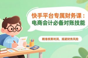 （17167期）快手平台专属财务课：电商会计必备对账技能，精准核算利润、规避财务风险