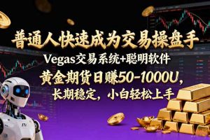 （17183期）普通人快速成为交易操盘手 Vegas交易系统+聪明软件 ， 黄金期货日赚50-1000U， 长期稳定，小…