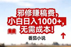 （17206期）番茄小说赚稿费邪修玩法无需成本，真实日入1000+，超级简单！