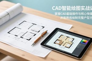 （17348期）CAD智能绘图实战课：掌握CAD基础操作与核心快捷键，并能熟练绘制完整户型方案