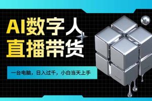 （17415期）AI数字人直播带货风口已来，一台电脑在家日入过千，小白当天上手的赚钱技能