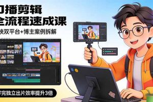 （17420期）口播剪辑全流程速成课，剪映双平台+博主案例拆解，学完独立出片效率提升3倍