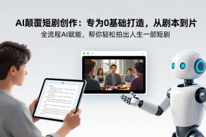 （17564期）AI颠覆短剧创作：专为0基础打造，从剧本到成片全流程AI赋能，帮你轻松拍出人生第一部短剧