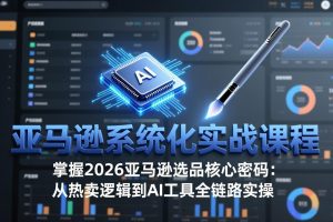 （17591期）亚马逊系统化实战课-更新3月：2026最新选品方法论，从热卖原因分析到AI作图，提升选品成功率