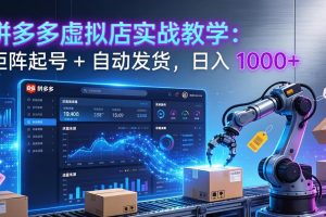 （17628期）拼多多虚拟店实战教学：矩阵起号 + 自动发货，日入 1000+