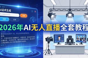 （17953期）2026年AI无人直播全套教程：OBS安装+软件配置+直播间搭建+话术生成+一键开播实操