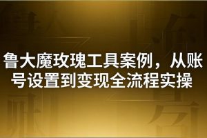 （18092期）引流创业粉卖软件教学：鲁大魔玫瑰工具案例，从账号设置到变现全流程实操