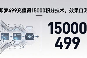 （18093期）即梦499充值得15000积分技术，效果自测