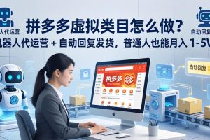 （18111期）拼多多虚拟类目怎么做？机器人代运营 + 自动回复发货，普通人也能月入 1-5W