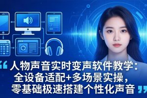 （18120期）人物声音实时变声软件教学：全设备适配+多场景实操，零基础极速搭建个性化声音