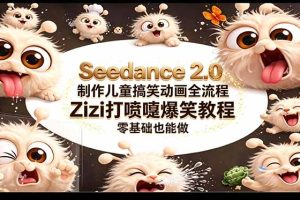 （18211期）Seedance 2.0 制作儿童搞笑动画全流程Zizi打喷嚏爆笑教程｜零基础也能做