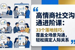 （18176期）高情商社交沟通进阶课：33个落地技巧，覆盖全场景沟通，轻松搞定人际关系
