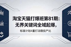（18394期）淘宝天猫打爆班第81期：无界关键词全域起爆，标准计划4重打法稳投产比