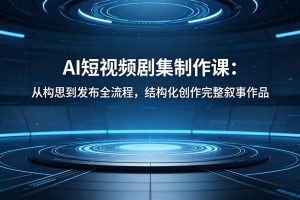 （18414期）AI短视频剧集制作课：从构思到发布全流程，结构化创作完整叙事作品