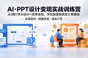 （18458期）AI·PPT设计变现实战训练营，从0到1学AI设计+派单变现，学完直接接真实订单赚钱