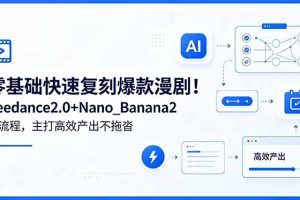 （18611期）零基础快速复刻爆款漫剧！Seedance2.0+Nano_Banana2全流程，主打高效产出不拖沓