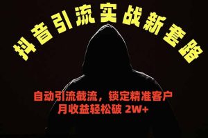 （18624期）抖音引流实战新套路，挂机自动引流截流精准锁定客户，月收益破 2W+