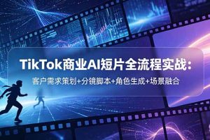 （18678期）TikTok商业AI短片全流程实战：客户需求策划+分镜脚本+角色生成+场景融合