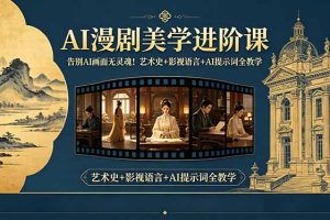 （18802期）告别AI画面无灵魂！AI漫剧美学进阶课-更新，艺术史+影视语言+AI提示词全教学