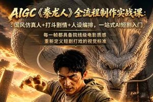 （18849期）AIGC《豢龙人》全流程制作实战课：国风仿真人+打斗剧情+人设编排，一站式AI短剧入门