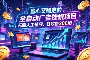 （18899期）全自动广告挂机项目，全程无需人工值守。稳定创收每日收益200+