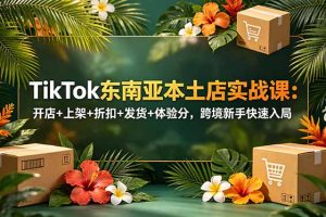 （18984期）TikTok东南亚本土店实战课：开店+上架+折扣+发货+体验分，跨境新手快速入局