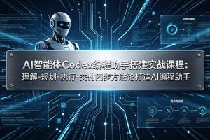 （19124期）AI智能体Codex编程助手搭建实战课程：理解-规划-执行-交付四步方法论打造AI编程助手