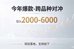 （19150期）2026创业新风口—跨品种对冲震撼首发！日收益2000-6000+，项目绿色长久，安全稳健