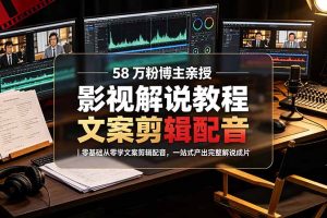 （19160期）58 万粉博主荧幕春秋亲授影视解说教程｜零基础从零学文案剪辑配音，一站式产出完整解说成片
