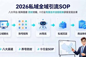 （19248期） 2026私域全域引流SOP｜八大平台·矩阵搭建·防封攻略，十行业专属话术流程精准获客变现全课