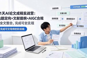 （19334期）21天AI论文成稿实战营：选题定向×文献提纲×AIGC合规×全文整合，完成可交导师的阶段稿
