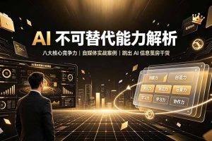 （19344期）付费文章：AI 不可替代能力解析▸八大核心竞争力｜自媒体实战案例｜跳出 AI 信息茧房干货