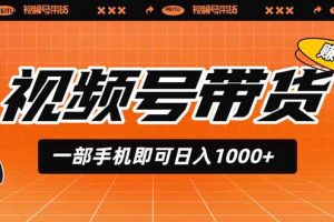 （19366期）视频号带货，一部手机即可日入1000+，无人直播玩法轻松躺赚带货佣金
