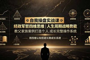 （19398期）自我操盘实战课：经政军哲四维思维｜人生周期战略势能｜教父家族案例打造个人成长完整操作系统