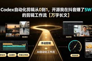 （19504期）Codex自动化剪辑从0到1，开源我在抖音赚了5W 的剪辑工作流【万字长文】