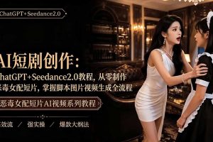 （19545期）AI短剧创作：ChatGPT+Seedance2.0教程，从零制作恶毒女配短片，掌握脚本图片视频生成全流程