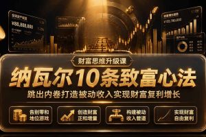 （19628期）付费文章：纳瓦尔10条致富心法，跳出内卷打造被动收入实现财富复利增长