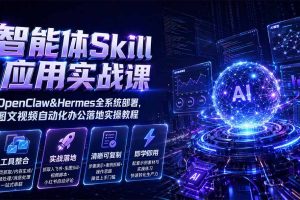（19645期）智能体Skill应用实战课：OpenClaw&Hermes全系统部署，图文视频自动化办公落地实操教程