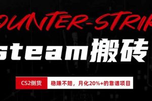（19918期）steam搬砖，倒卖cs2饰品，达到月化20%+的收益，真正的靠谱可落地长期项目