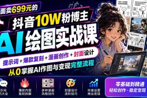 （19966期）外面卖699元的抖音10W粉博主AI绘图实战课：提示词+爆款复刻+漫画创作+封面设计，从0掌握AI作图与变现完整流程