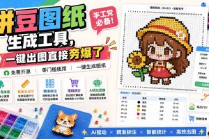 （20084期）拼豆图纸生成工具，手工党必备！一键出图直接夯爆了
