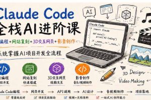 （20188期）Claude Code全栈AI进阶课-更新；AI编程+网站复刻+3D交互网页+影音创作，系统掌握AI项目开发全流程