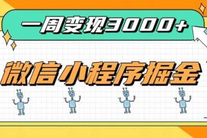 (20194期)一周3000+的微信小程序,通过四种变现方式稳定增收,最强积累型副业