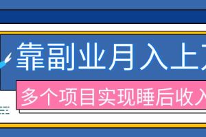 (20201期)2026年多个真实副业项目,带你搭被动收入管道(淘宝无人直播、海外TK拉新、最新最全代运营、公众号陪跑和去水印小…