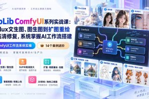 （20368期）LibLib ComfyUI系列实战课：从Flux文生图、图生图到扩图重绘与高清修复，系统掌握AI工作流搭建