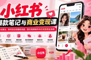 （20709期）2026小红书爆款笔记与商业变现课：从平台算法、账号定位到爆款选题、图文视频制作与引流变现全流程
