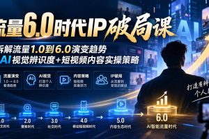 （20845期）流量6.0时代IP破局课：拆解流量1.0到6.0演变趋势+AI视觉辨识度+短视频内容实操策略