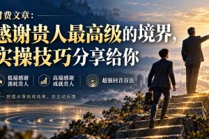 (20871期)付费文章:感谢贵人最高级的境界,实操技巧分享给你