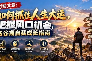 (20942期)付费文章:如何抓住人生大运,把握风口机会,低谷期自我成长指南