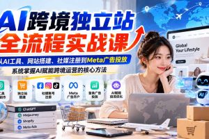(21056期)AI跨境独立站全流程实战课:从AI工具、网站搭建、社媒注册到Meta广告投放,系统掌握AI赋能跨境运营的核心方法